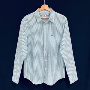 LACOSTE 100% cotton striped summer shirt L